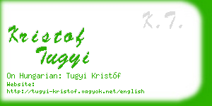 kristof tugyi business card